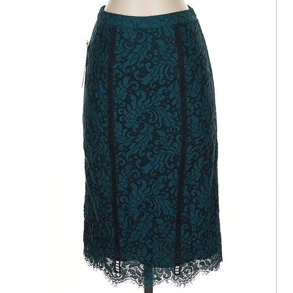 NWT Marciano - Haliah Lace Skirt XS Deep Teal Pencil Formal Chic Party Cocktail - Picture 1 of 9